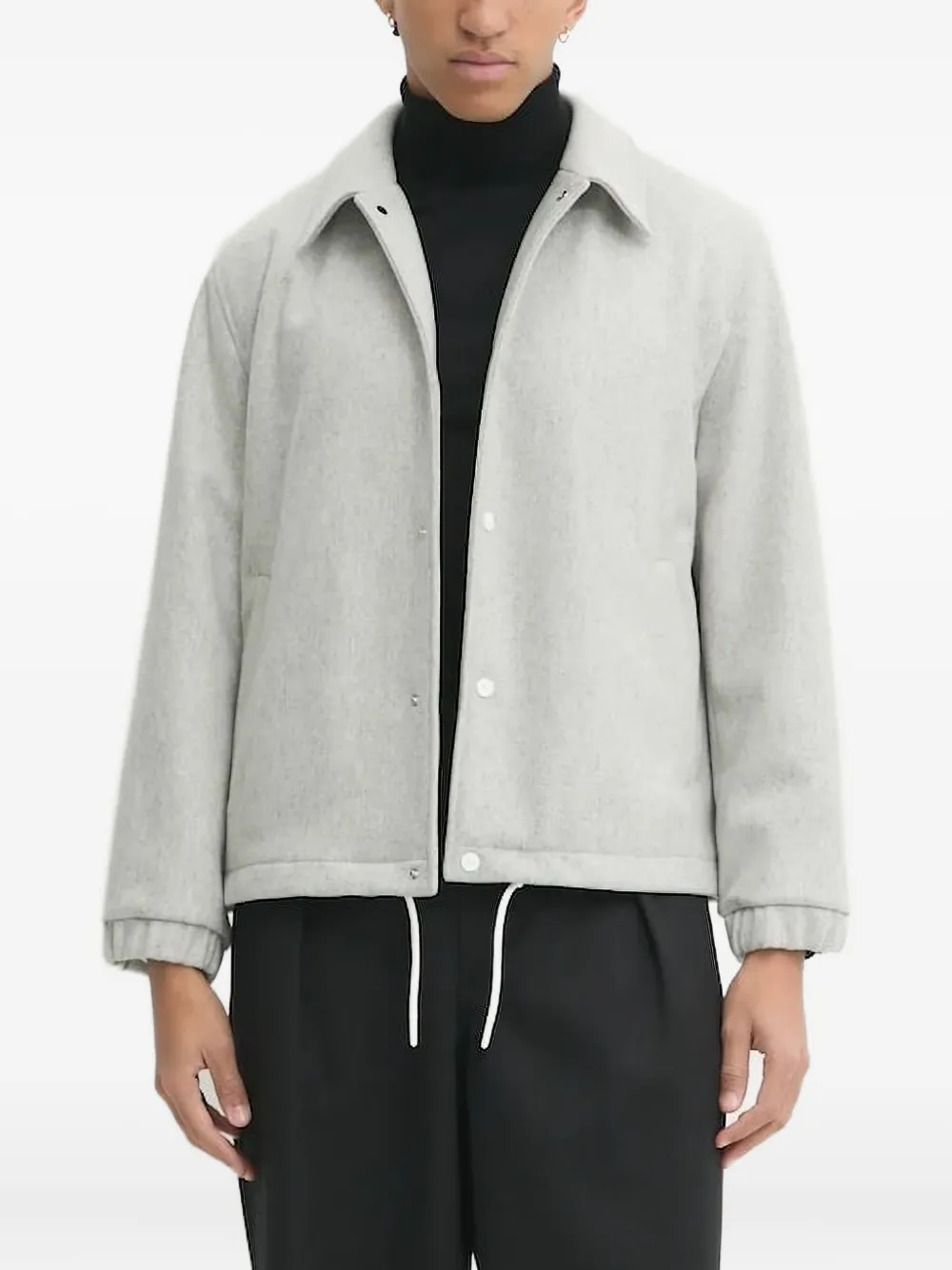 HUGO buttoned drawstring jacket Grijs