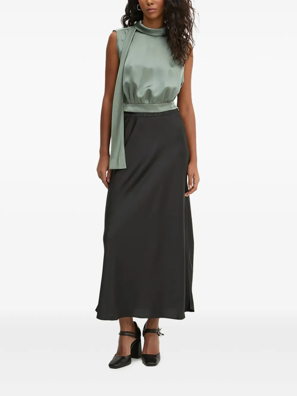 HUGO scarf-detail sleeveless blouse | Green | Image 1
