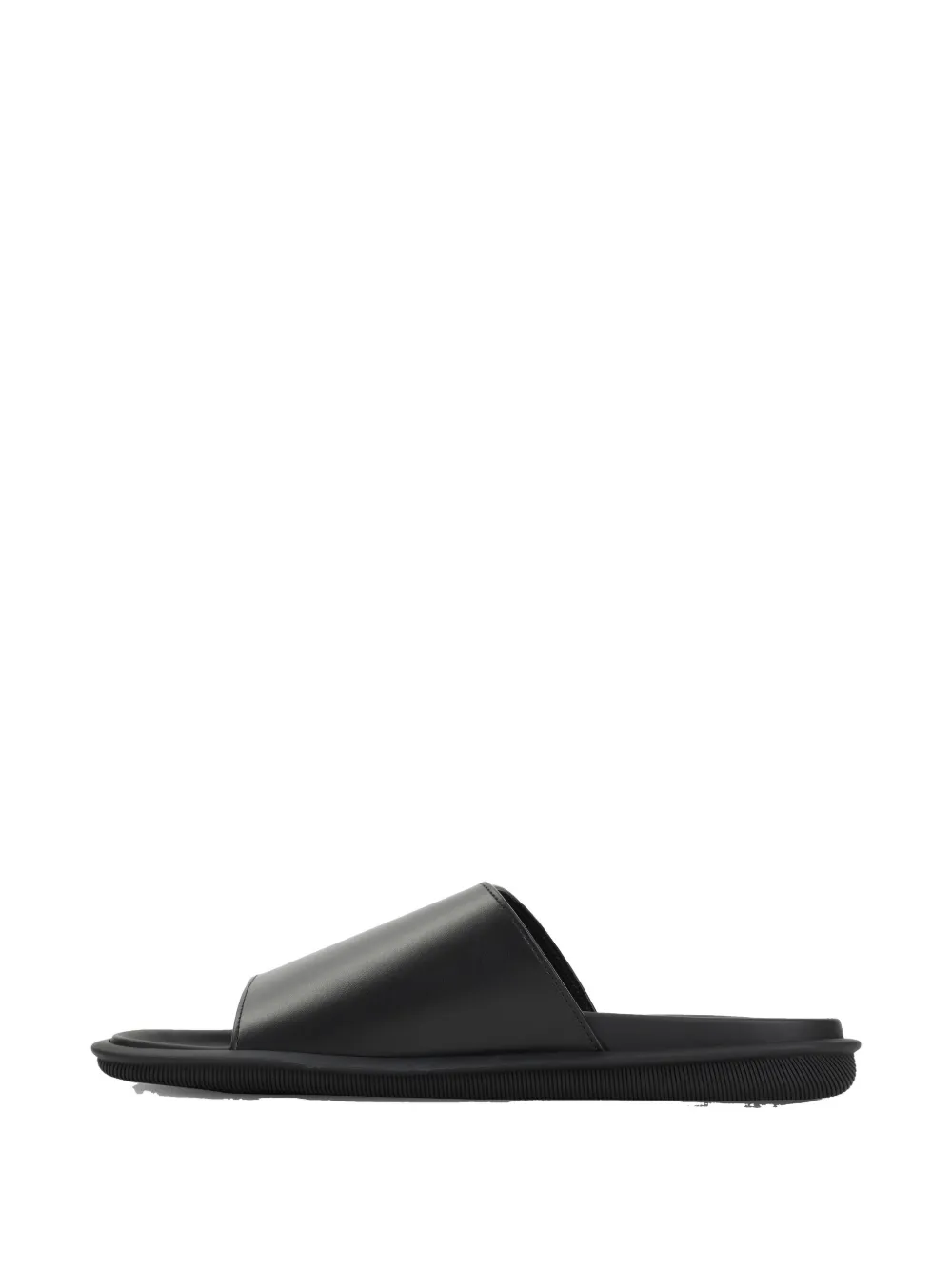Giorgio Armani Black Slides With Embossed Logo Detail In Black
