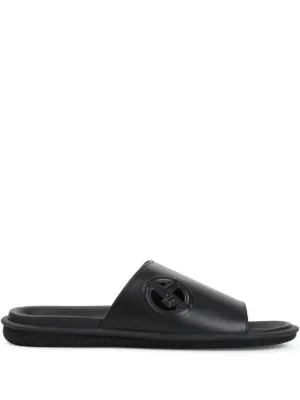 Giorgio Armani Slide Com Tiras Cruzadas | Azul | FARFETCH BR