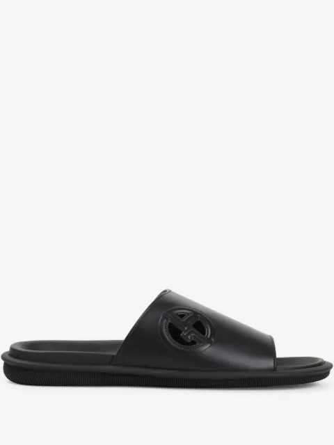 Giorgio Armani logo-embossed slides