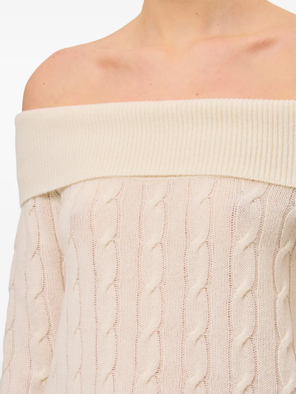 Ralph Lauren Collection Off-shoulder trui Beige