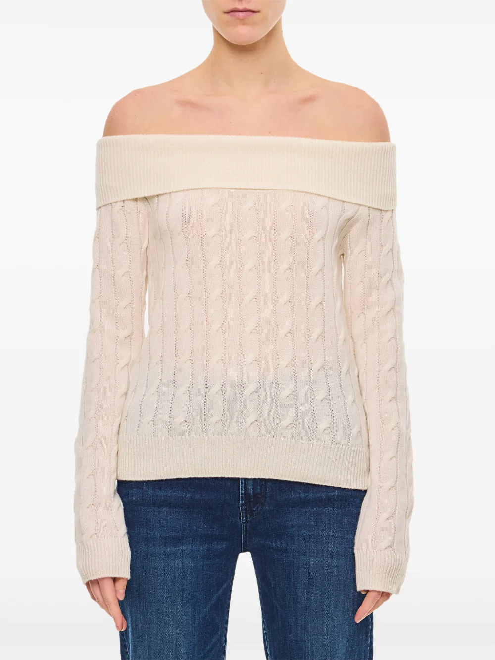 Ralph Lauren Collection Off-shoulder trui Beige