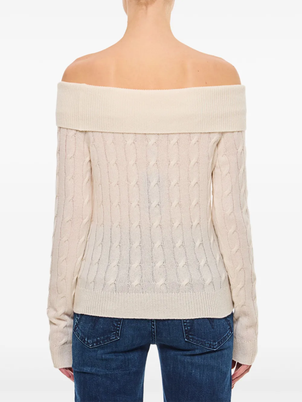 Ralph Lauren Collection Off-shoulder trui Beige