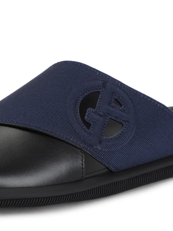 Giorgio Armani Crossover Slides Blue FARFETCH IN