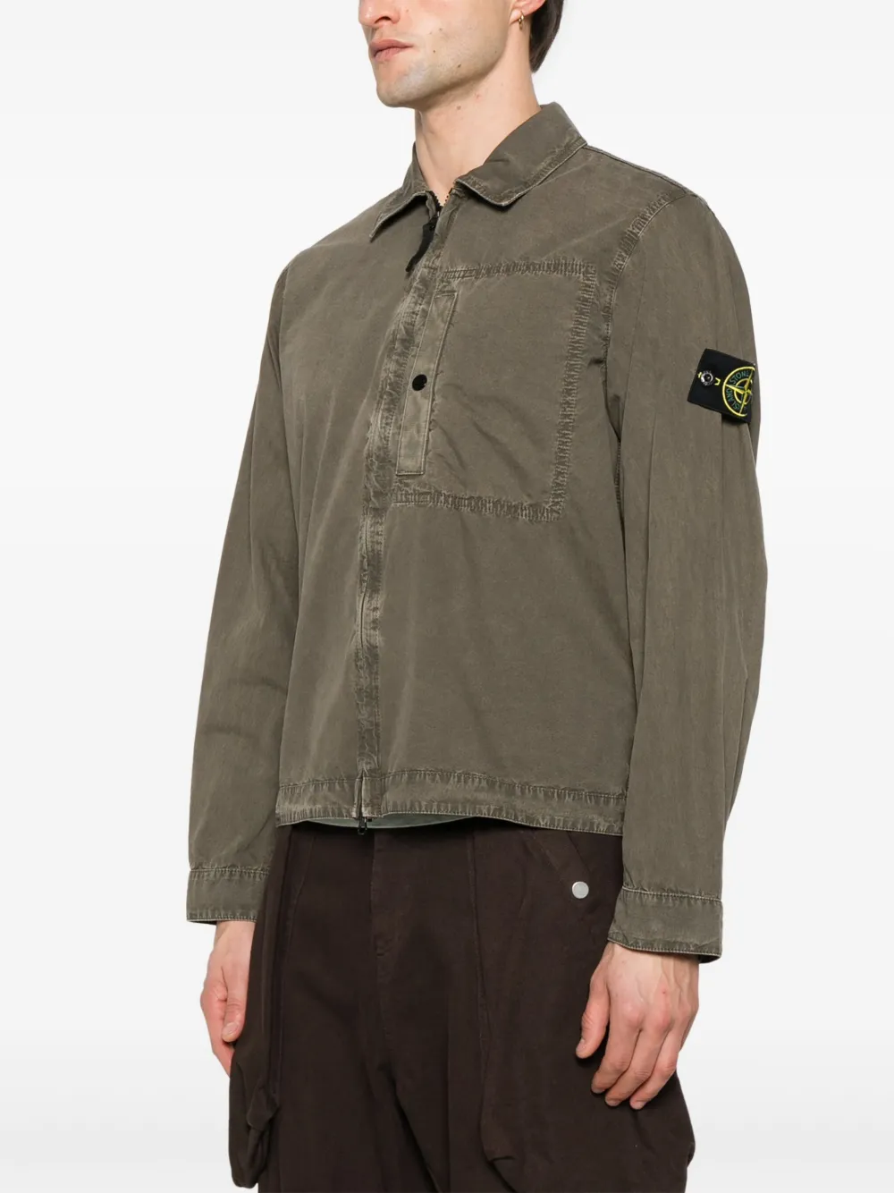 Stone Island Shirtjack met Compass-logopatch Groen