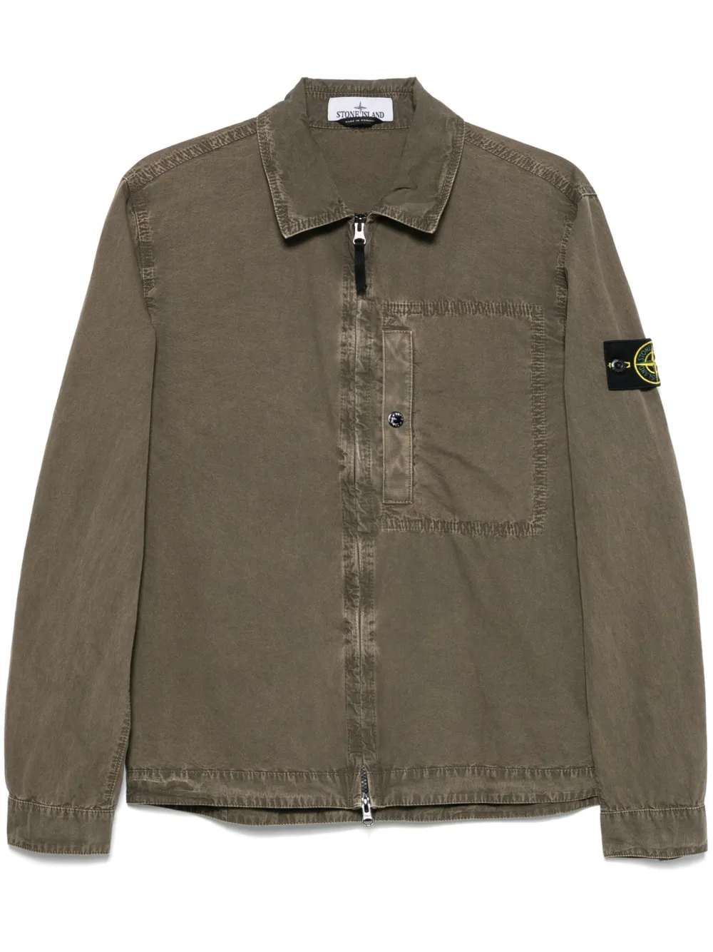 Stone Island Shirtjack met Compass-logopatch Groen