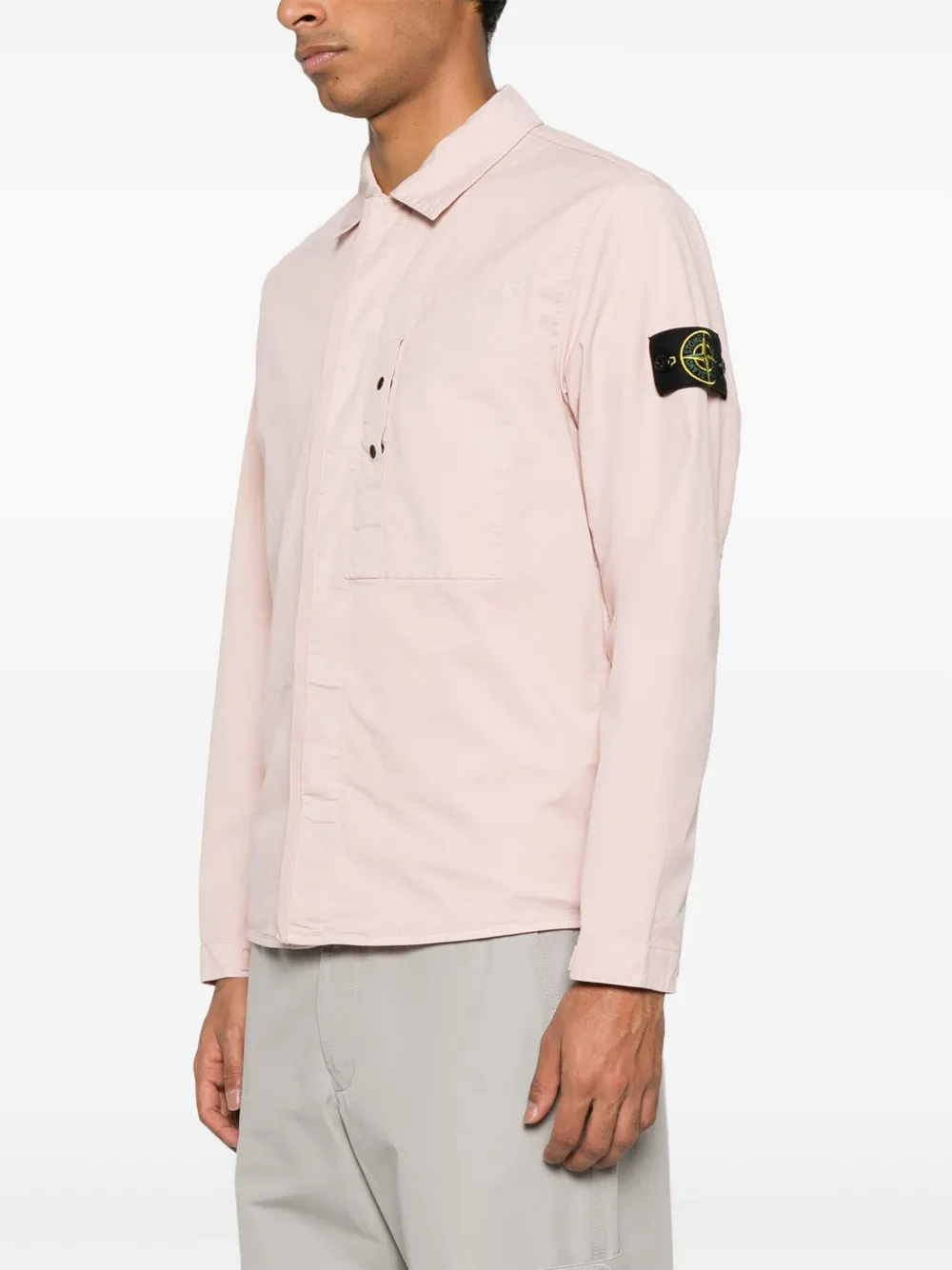 Stone Island Shirtjack met Compass-logopatch Roze