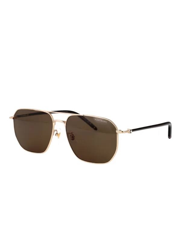 Montblanc MB0367SA pilot-frame Sunglasses | Brown | FARFETCH GE display picture 1