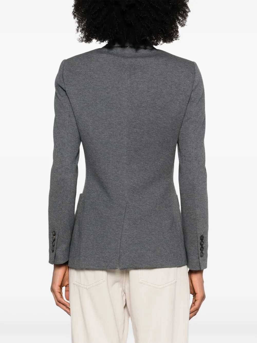 Brunello Cucinelli Badge-detail Blazer In Grey