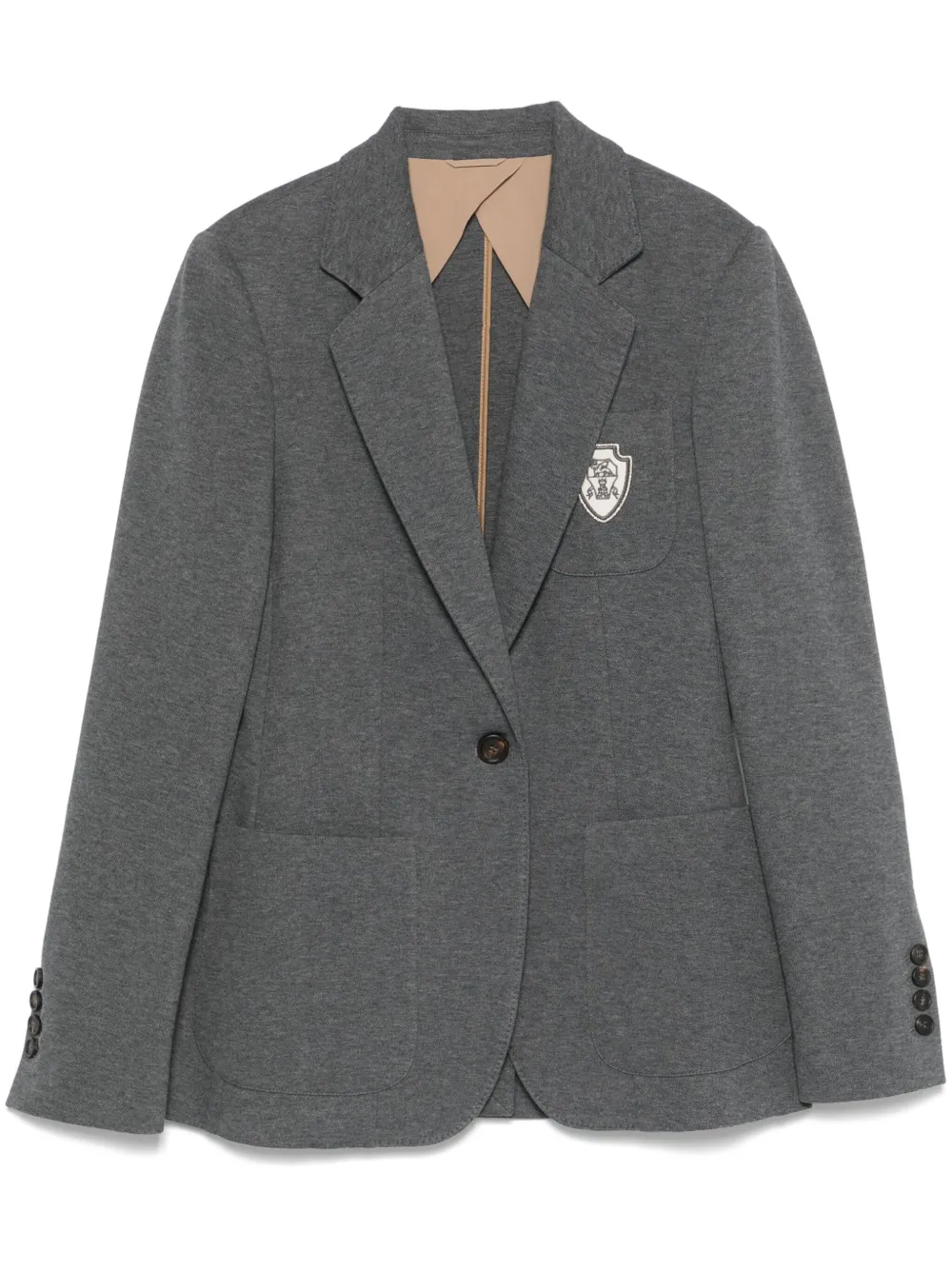 Brunello Cucinelli badge-detail blazer | Grey | Image 1