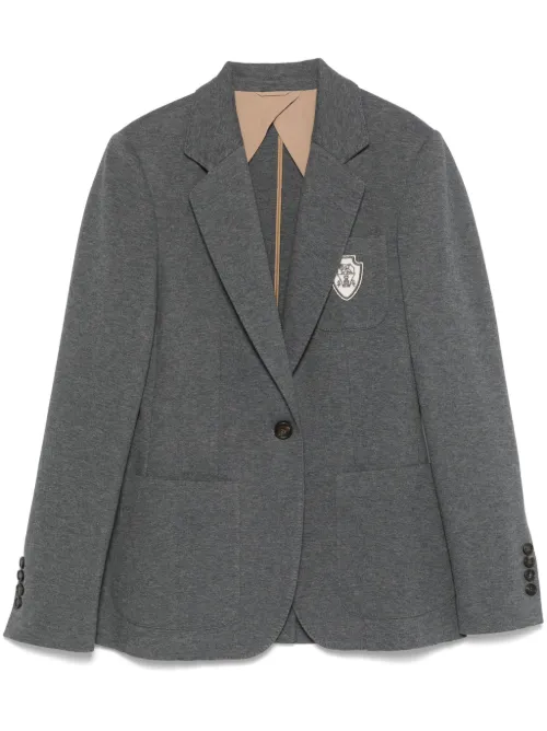 Blazer à détail de badge - Brunello Cucinelli - Modalova