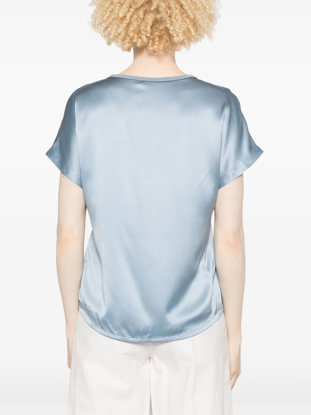Brunello Cucinelli Satijnen blouse Blauw