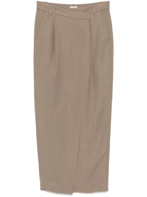Brunello Cucinelli falda midi con diseño asimétrico