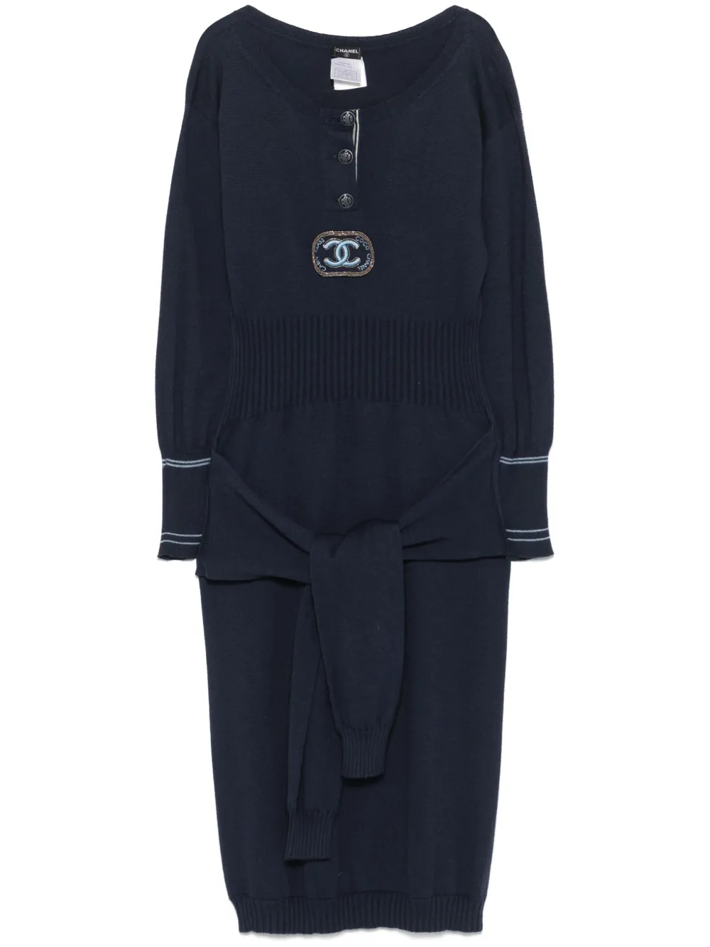 CHANEL Pre-Owned 2008s ニットドレス - ブルー CHANEL Pre-Owned 2008s ニットドレス - ブルー