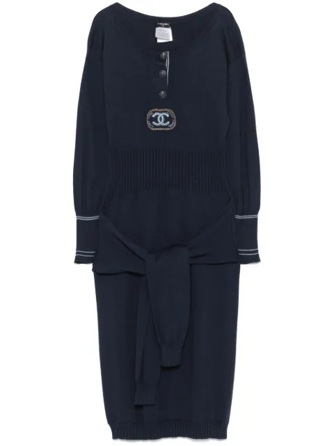 CHANEL Pre-Owned فستان ميدي منسوج من عقد الثمانينيات