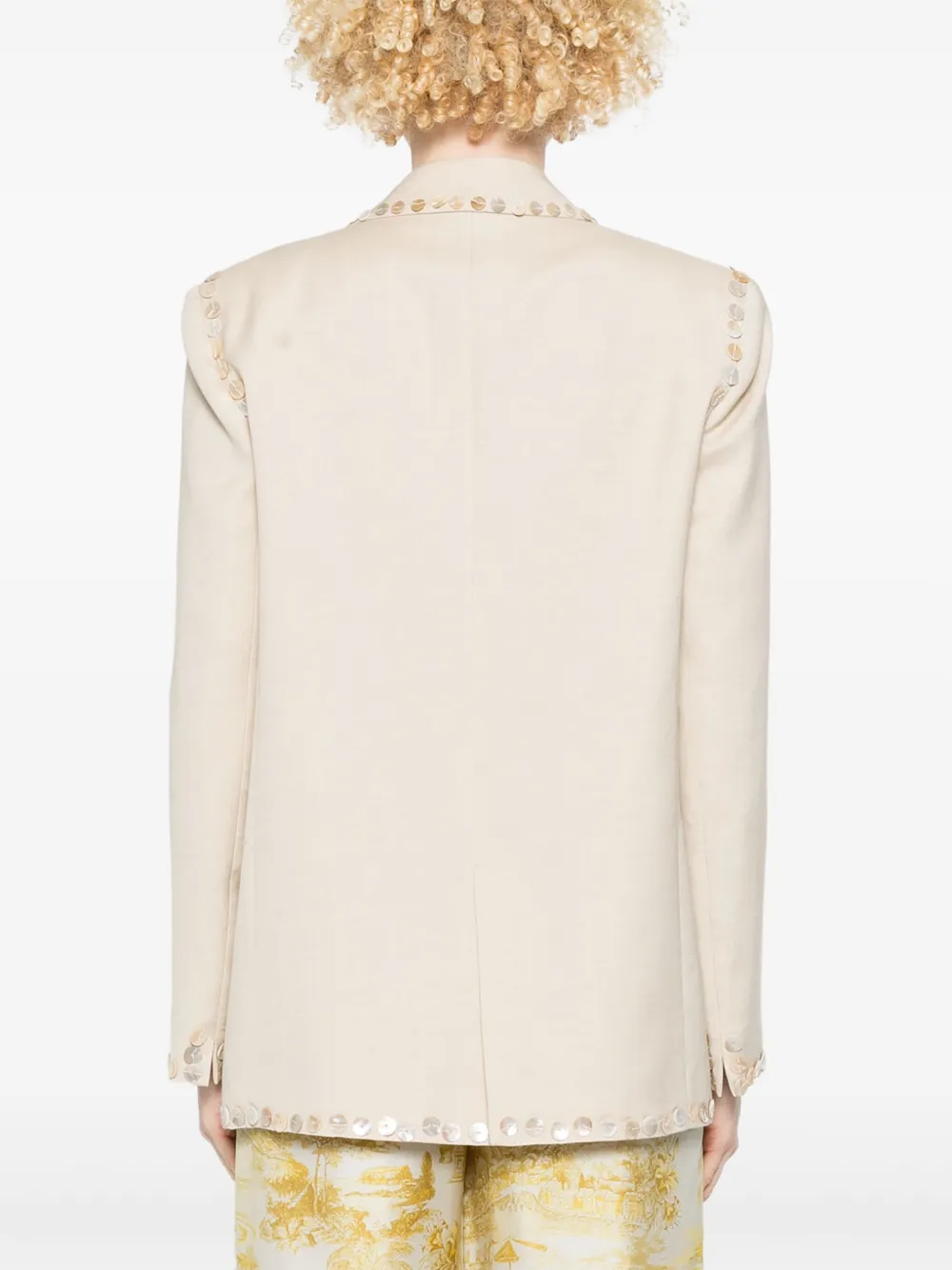 FORTE FORTE BUTTON-EMBELLISHED BLAZER