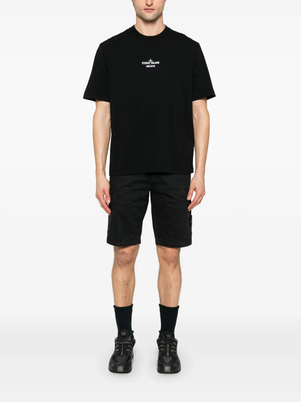 Stone Island Jersey T-shirt - Zwart