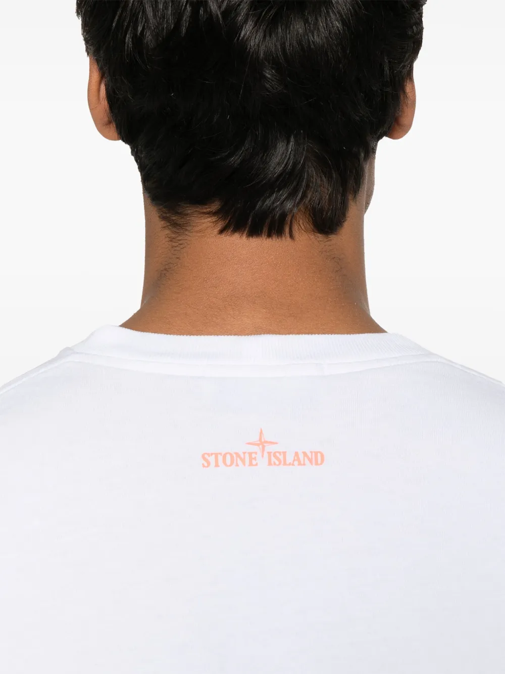 Stone Island T-shirt met logo-applicatie Wit