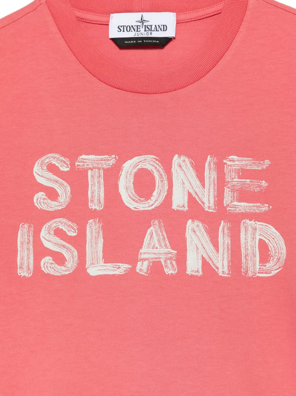 Stone Island Junior T-shirt met logoprint Roze