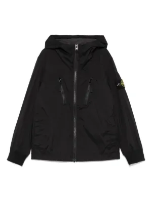 Stone Island Junior Compass-badge Hooded Jacket | Black | FARFETCH