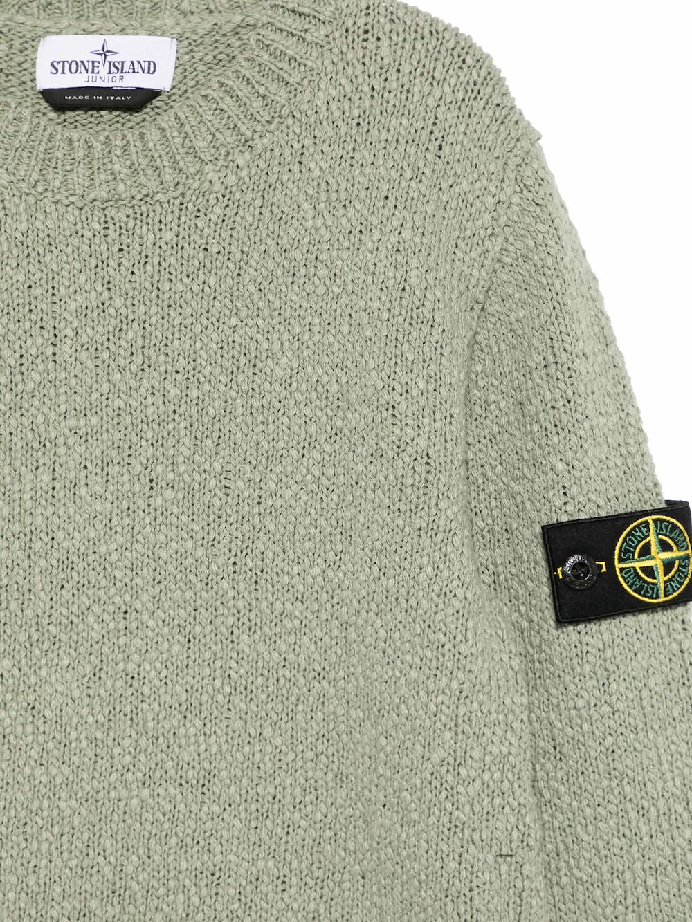 Stone Island Junior Bouclé trui Groen