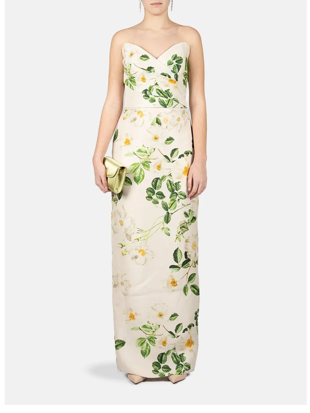 Monique Lhuillier silk maxi dress - Wit