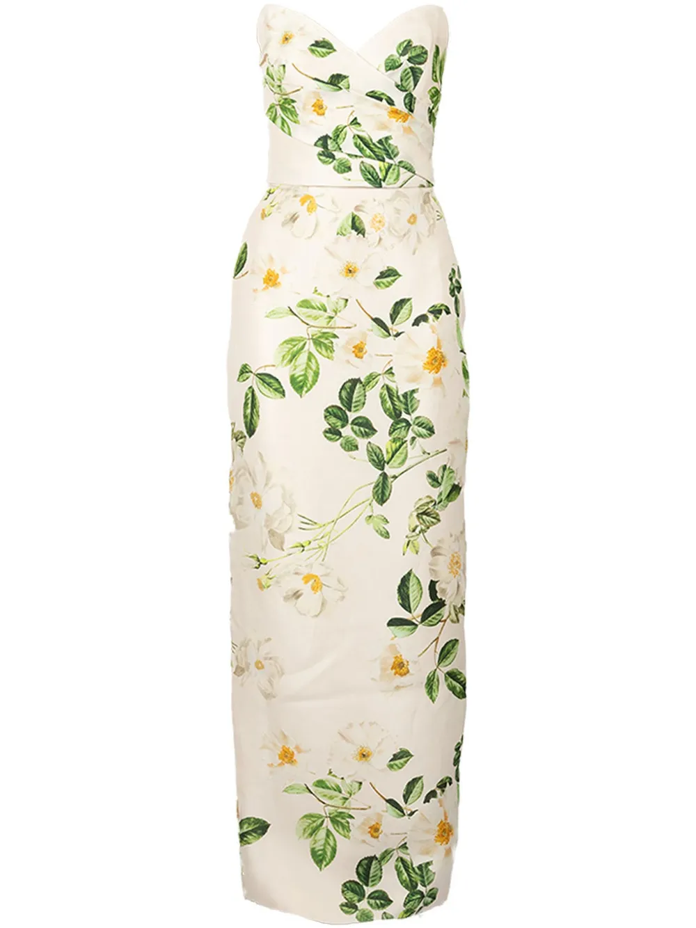 Monique Lhuillier Silk Maxi Dress In White