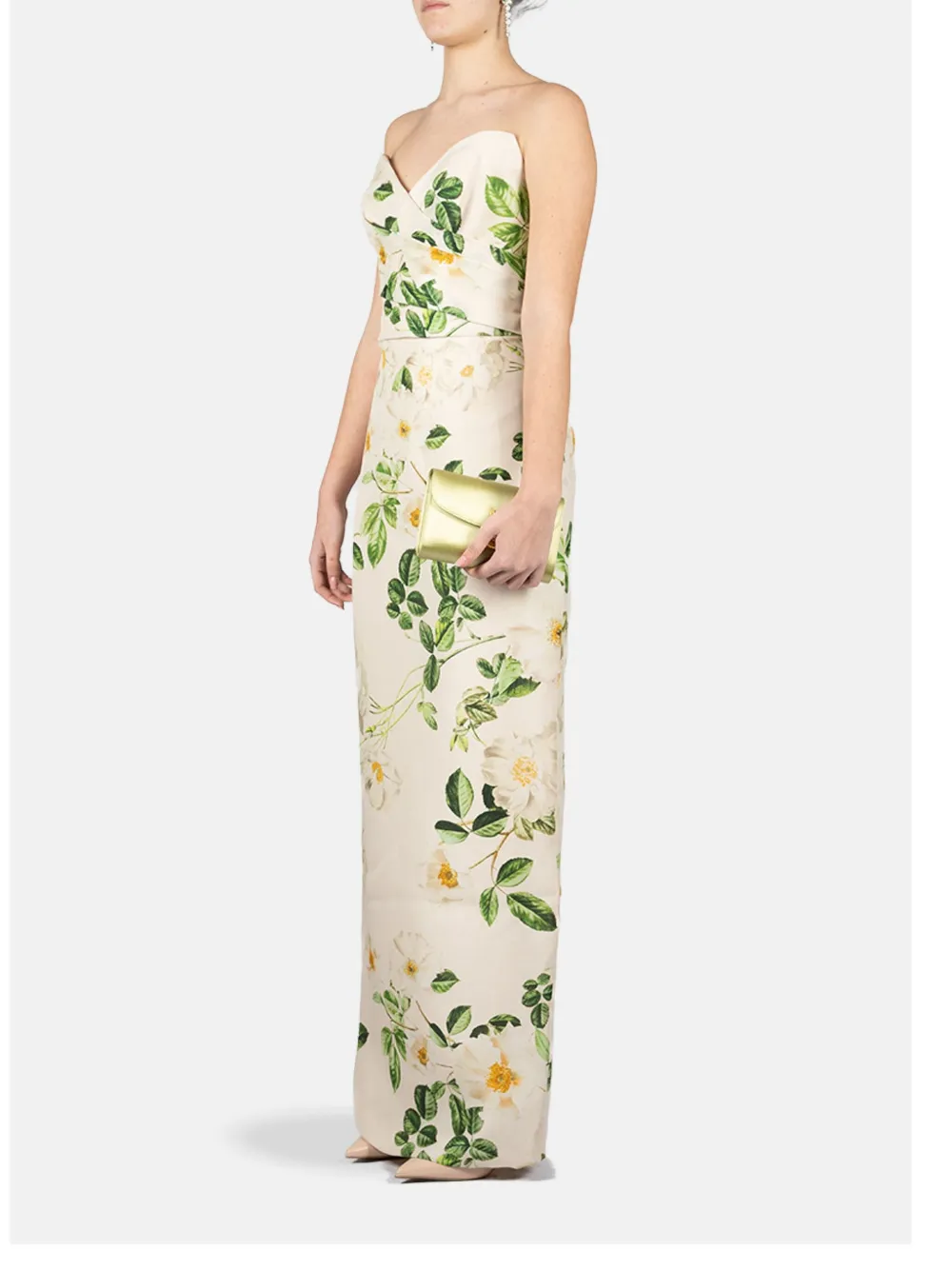 Monique Lhuillier Zijden maxi-jurk Wit