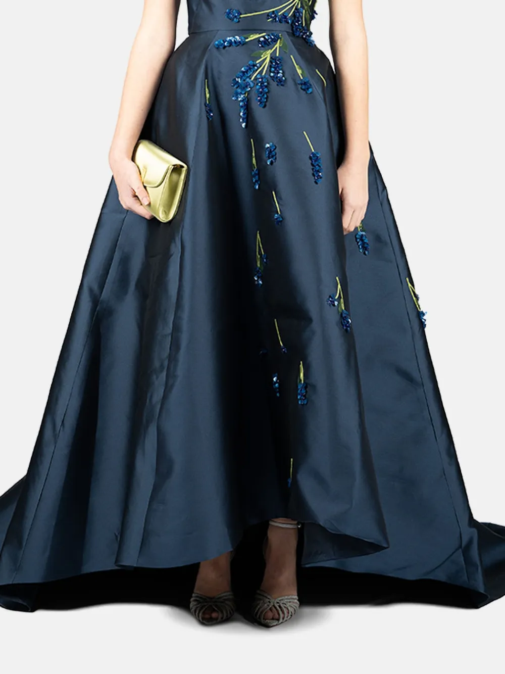 Monique Lhuillier Avondjurk met bloemenprint Blauw