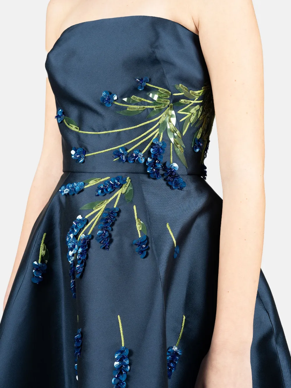 Monique Lhuillier Avondjurk met bloemenprint Blauw