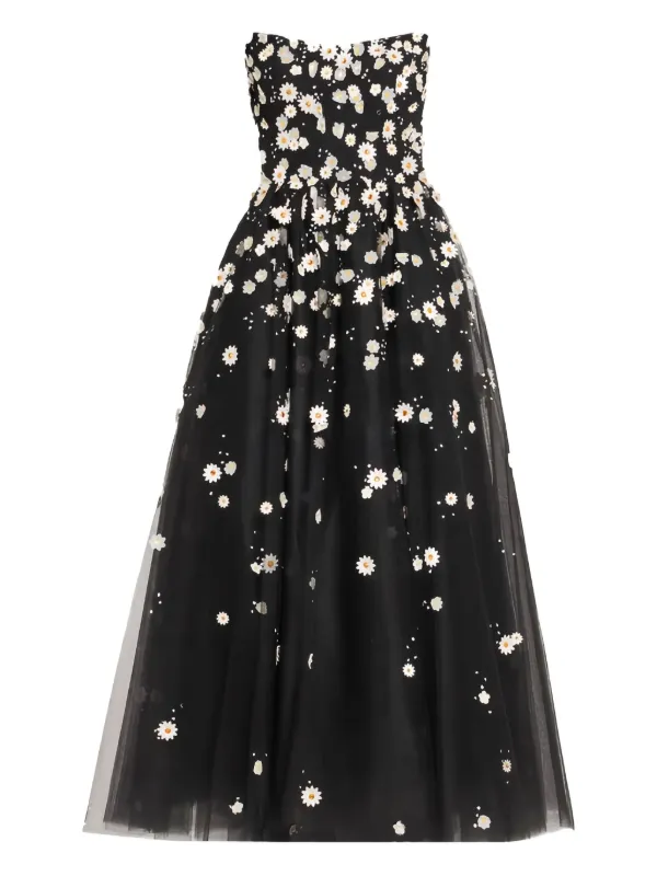 sachin and babi light blue dress Alberta Ferretti - Embroidered tulle dress black main image 1