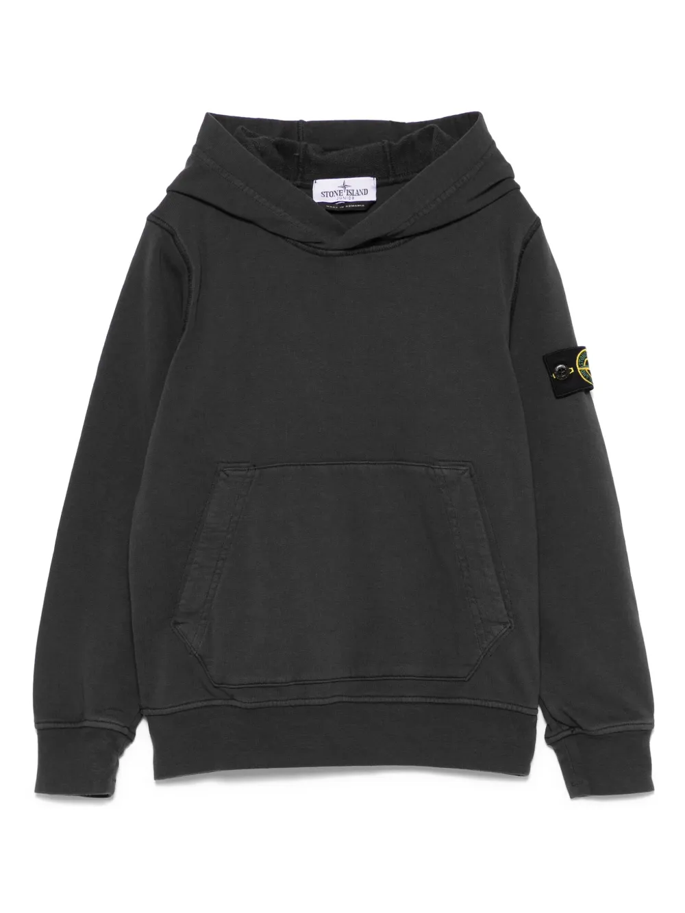 Stone Island Junior Hoodie met jersey textuur Grijs