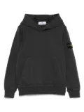 Stone Island Junior jersey-texture hoodie - Grey