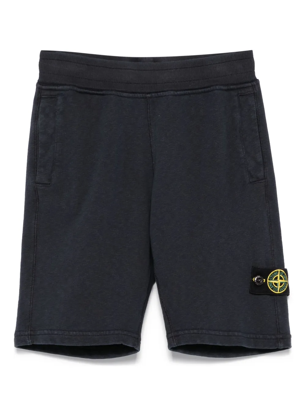 Stone Island Junior Trainingsshorts met jersey textuur Blauw