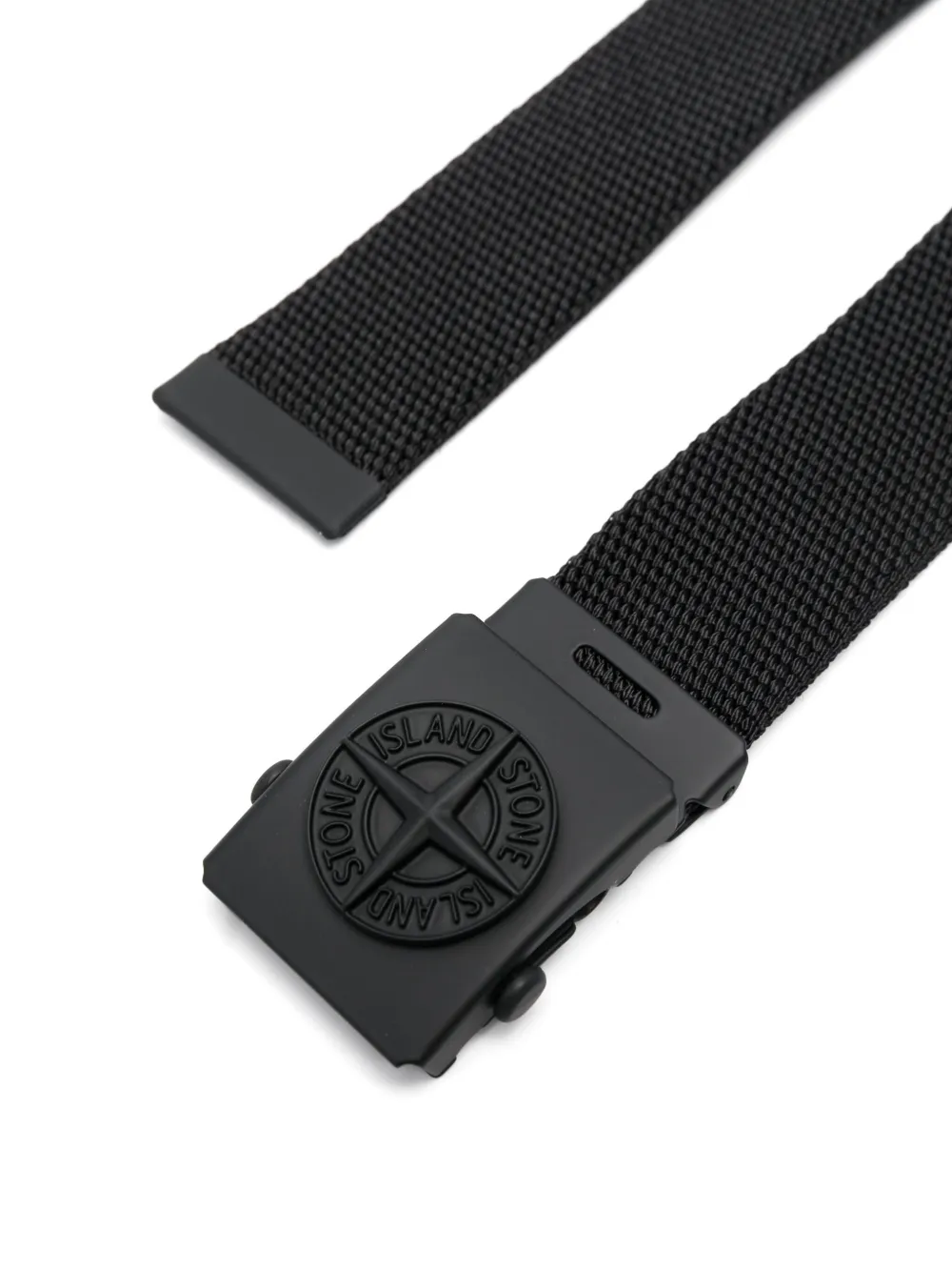 Stone Island Junior Riem met Compass-reliëf - Zwart