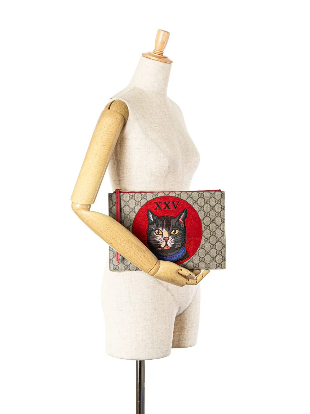 Gucci Pre-Owned 2010-2024 GG Supreme Mystic Cat clutch - Bruin