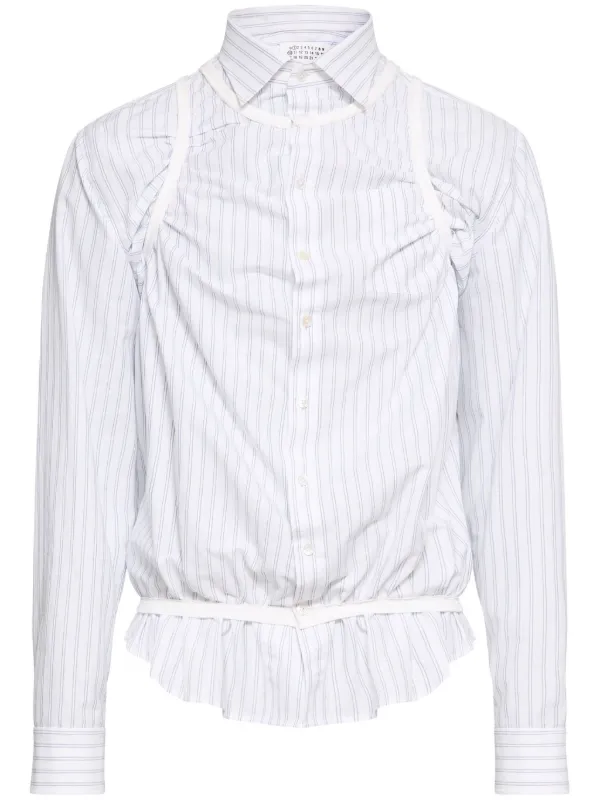 Maison Margiela Stripe Tank Shirt in White
