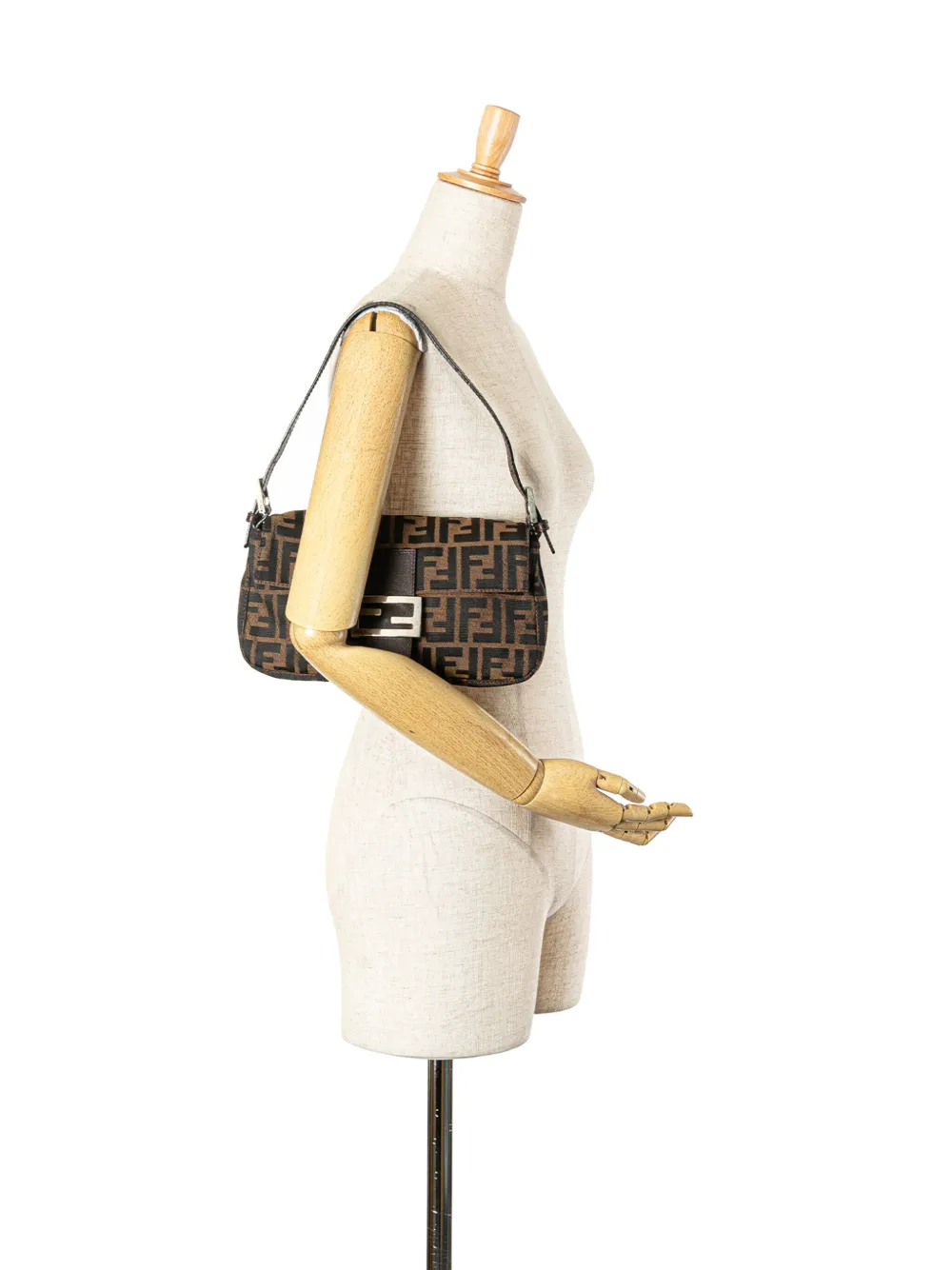 Fendi Pre-Owned 2000-2010 Zucca Canvas Bagbaguette schoudertas - Bruin