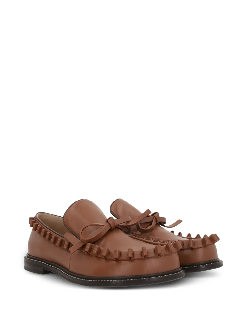 JW Anderson ruffled leather loafers Brown