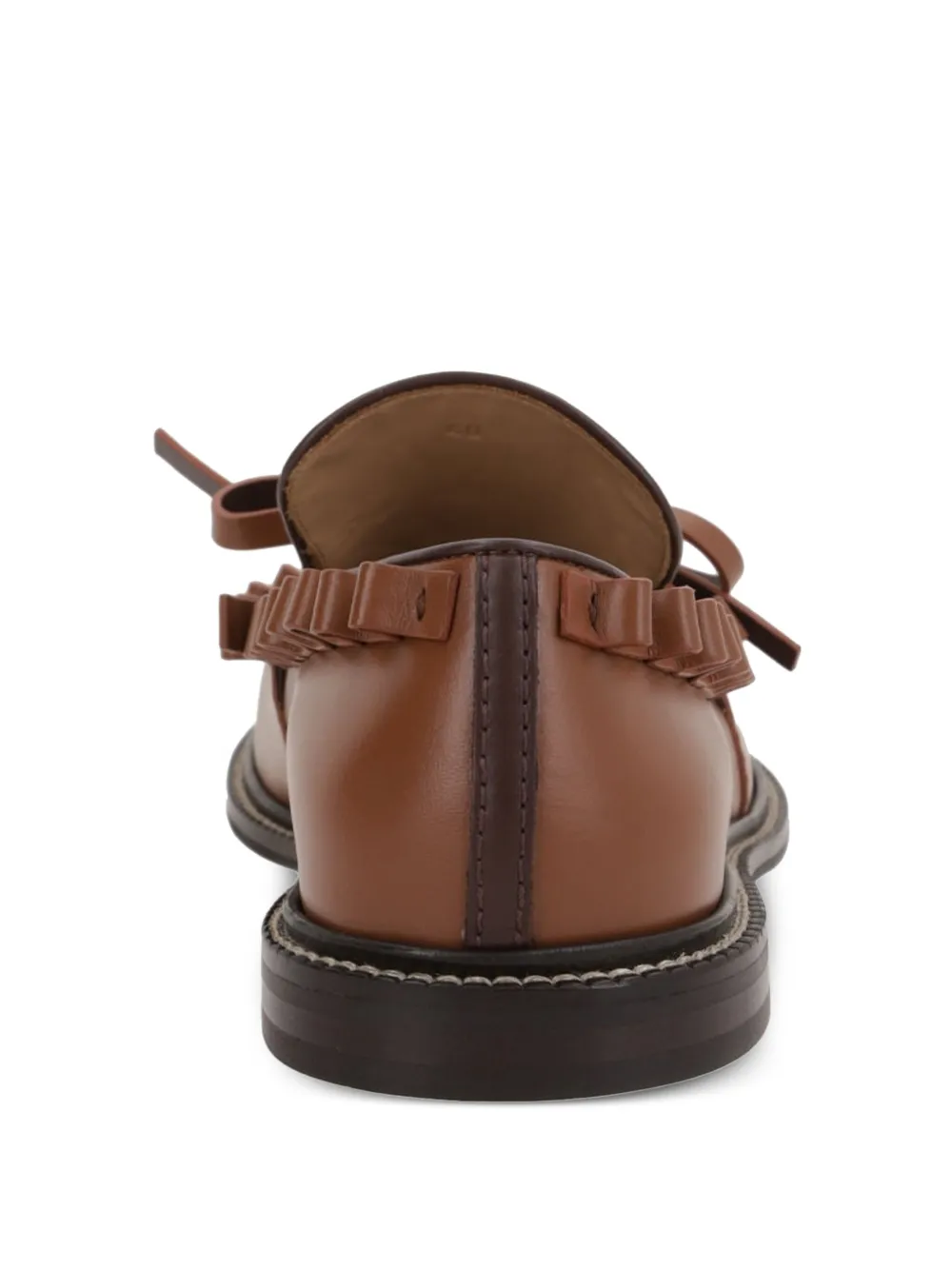 JW Anderson ruffled leather loafers Brown