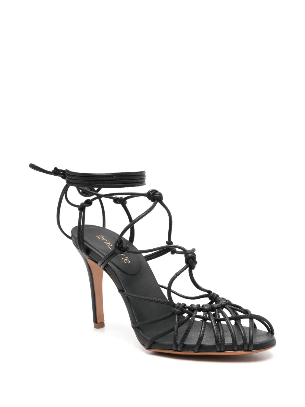 Forte Forte 95mm lace-up sandals - Zwart