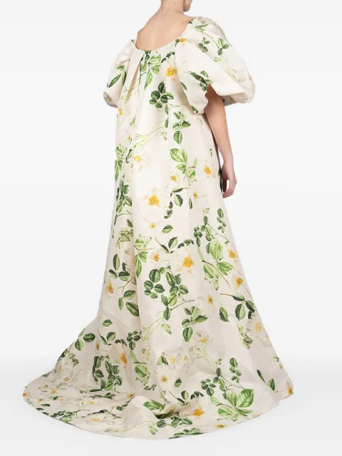Monique Lhuillier floral-print silk cape