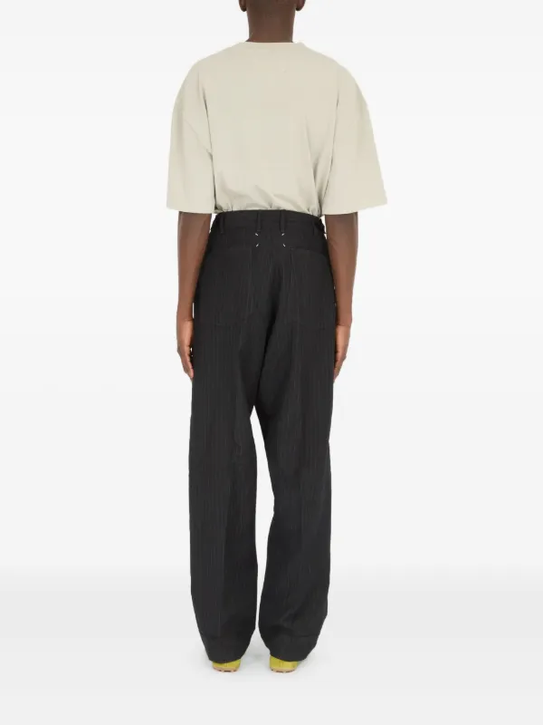Maison Margiela pinstripe-pattern Trousers | Black | FARFETCH