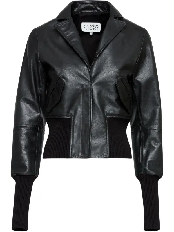 【送料&関税込】MM6 Maison Margiela Black Leather Jacket MM6 Maison Margiela Leather Jacket | Black | FARFETCH