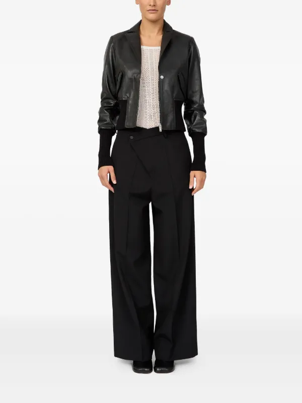 MM6 Maison Margiela Leather Jacket | Black | FARFETCH