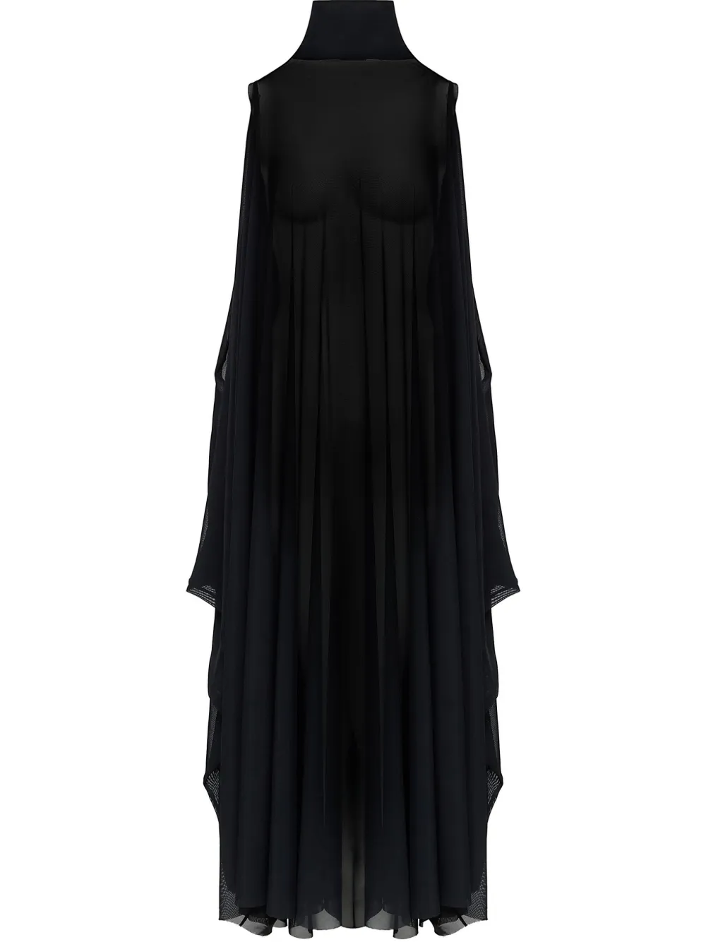 MM6 Maison Margiela Semi-doorzichtige maxi-jurk Zwart