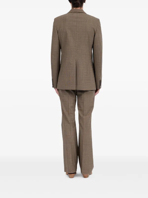 MM6 Maison Margiela tartan-pattern Blazer | Brown | FARFETCH