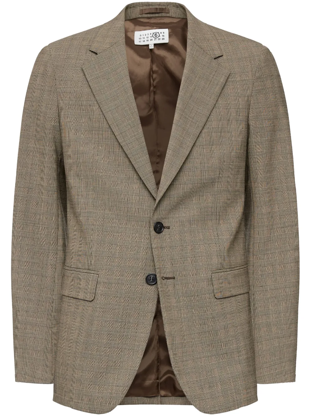 Mm6 Maison Margiela Tartan-pattern Blazer In 褐色