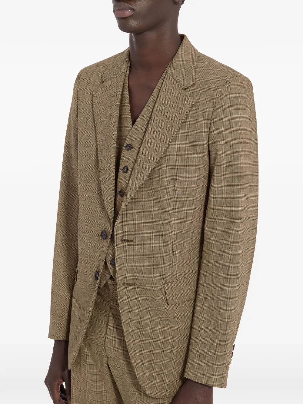 MM6 Maison Margiela Blazer met tartan ruit Bruin